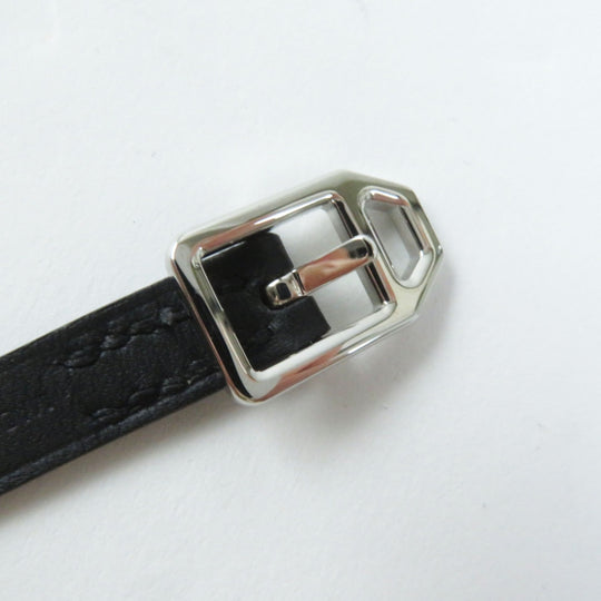 HERMES bracelet Main: Leather Black brown Women Used Authentic