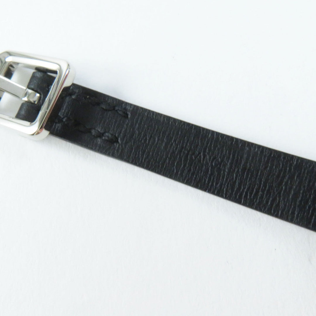 HERMES bracelet Main: Leather Black brown Women Used Authentic