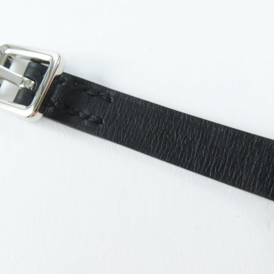 HERMES bracelet Main: Leather Black brown Women Used Authentic