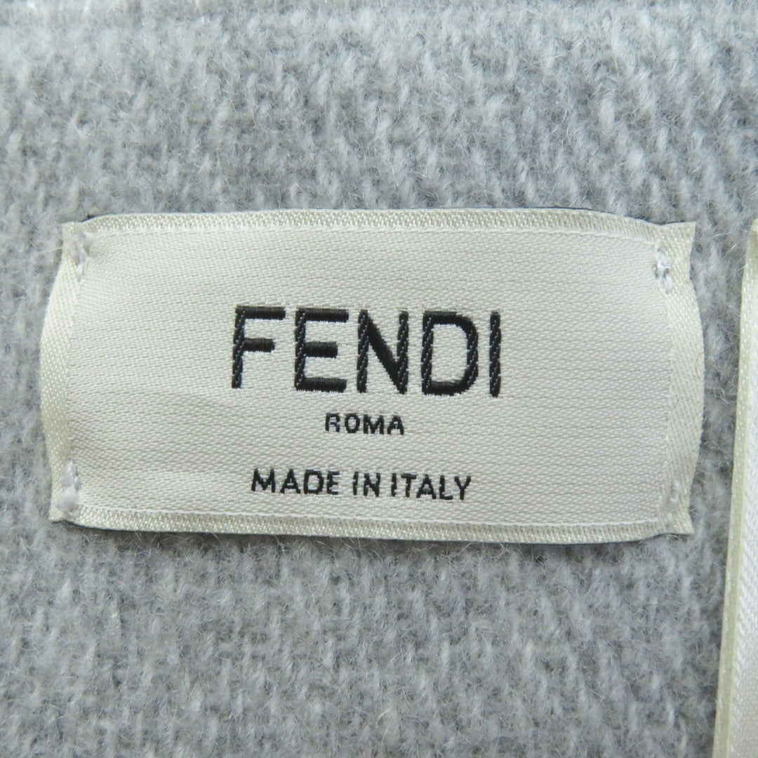 FENDI Scarf Main: 60% wool, 23% cashmere, 13% rayon, 4% metal fiber Light Gray Silver FXT485 AROQ TU Women Used Authentic