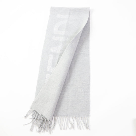 FENDI Scarf Main: 60% wool, 23% cashmere, 13% rayon, 4% metal fiber Light Gray Silver FXT485 AROQ TU Women Used Authentic