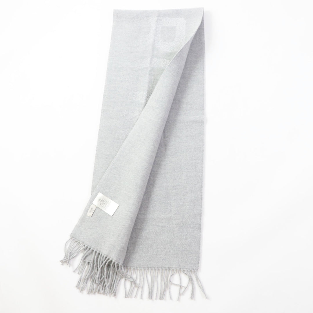 FENDI Scarf Main: 60% wool, 23% cashmere, 13% rayon, 4% metal fiber Light Gray Silver FXT485 AROQ TU Women Used Authentic