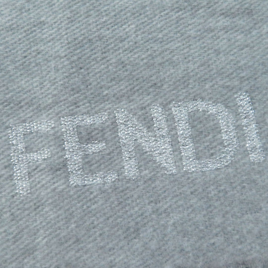 FENDI Scarf Main: 60% wool, 23% cashmere, 13% rayon, 4% metal fiber Light Gray Silver FXT485 AROQ TU Women Used Authentic