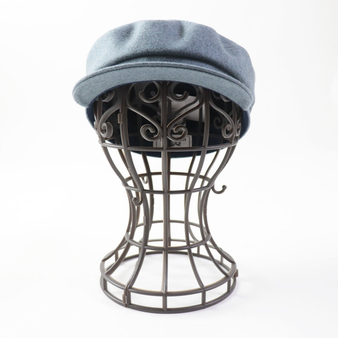 HERMES Casquette Outer: 100% cashmere, Lining: 65% viscose (rayon), Lining: 35% silk, Lining trim: 56% cotton, 44% viscose Lining decoration: 100% polyester blue Dauville Women 57 Used Authentic