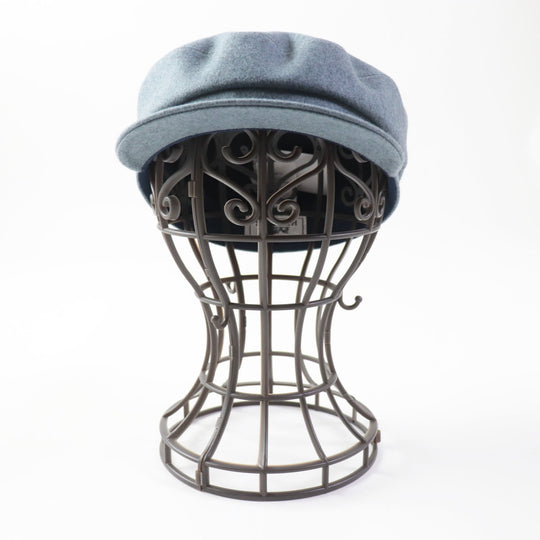 HERMES Casquette Outer: 100% cashmere, Lining: 65% viscose (rayon), Lining: 35% silk, Lining trim: 56% cotton, 44% viscose Lining decoration: 100% polyester blue Dauville Women 57 Used Authentic