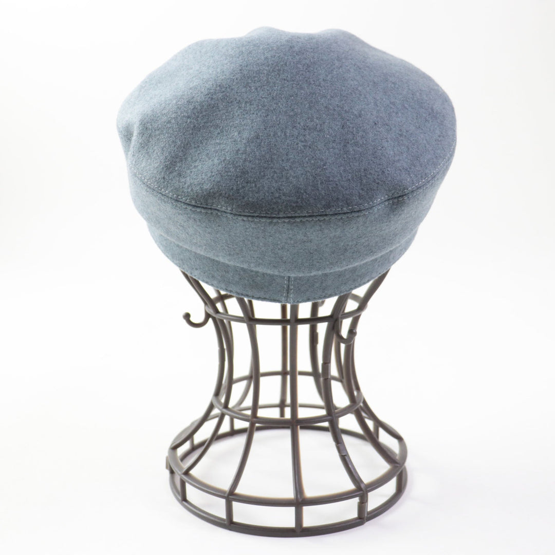 HERMES Casquette Outer: 100% cashmere, Lining: 65% viscose (rayon), Lining: 35% silk, Lining trim: 56% cotton, 44% viscose Lining decoration: 100% polyester blue Dauville Women 57 Used Authentic