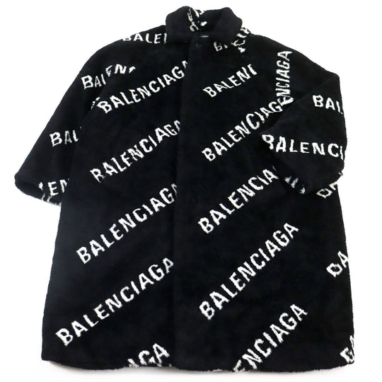 BALENCIAGA coat 595827 TGQ02 Outer material: 69% acrylic, Outer material: 31% polyester, Filling: 100% polyester, Lining: 100% cupra Black White mens 46 Used Authentic