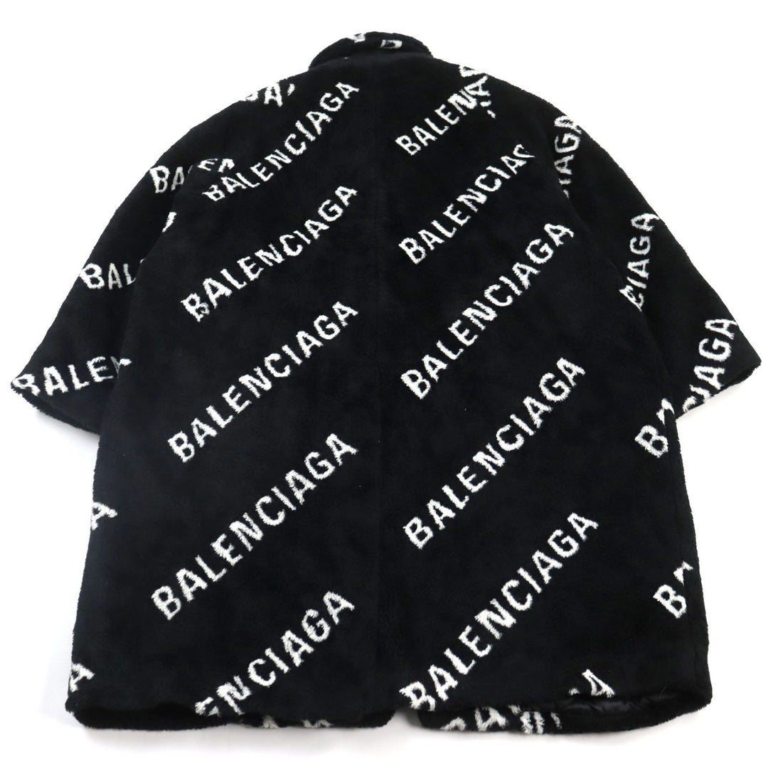 BALENCIAGA coat 595827 TGQ02 Outer material: 69% acrylic, Outer material: 31% polyester, Filling: 100% polyester, Lining: 100% cupra Black White mens 46 Used Authentic