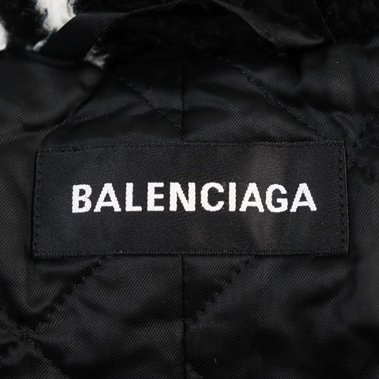 BALENCIAGA coat 595827 TGQ02 Outer material: 69% acrylic, Outer material: 31% polyester, Filling: 100% polyester, Lining: 100% cupra Black White mens 46 Used Authentic