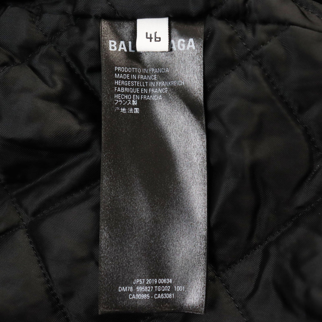 BALENCIAGA coat 595827 TGQ02 Outer material: 69% acrylic, Outer material: 31% polyester, Filling: 100% polyester, Lining: 100% cupra Black White mens 46 Used Authentic