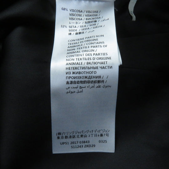 GUCCI Pleated skirt 511243 Outer: 100% linen, Lining: 68% rayon, Lining: 32% silk, Part: suede leather Black brown Women 40 Used Authentic