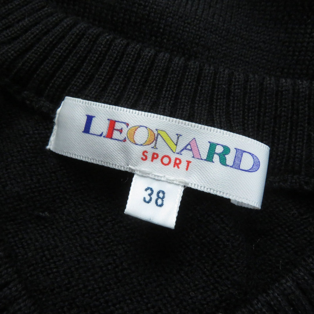 LEONARD SPORT Vest Main: 100% wool black Women 38 Used Authentic