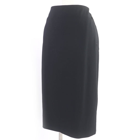 HERMES Tight Skirt Main: 96% virgin wool, Main: 4% elastane (polyurethane) black Women 42 Used Authentic