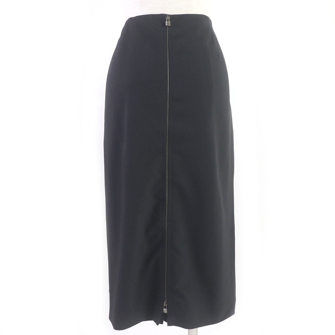 HERMES Tight Skirt Main: 96% virgin wool, Main: 4% elastane (polyurethane) black Women 42 Used Authentic