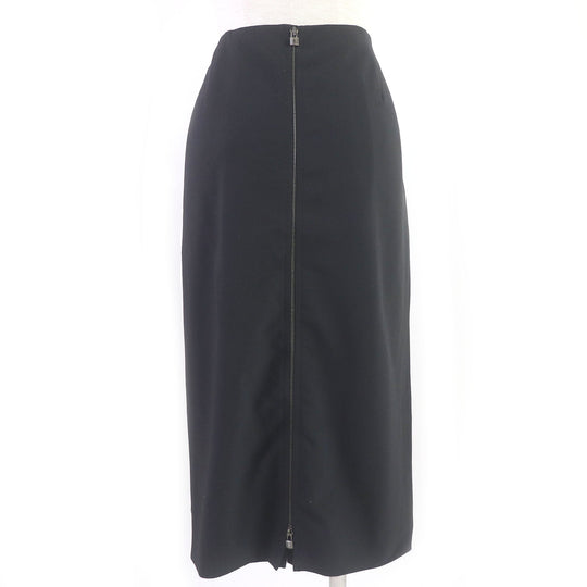 HERMES Tight Skirt Main: 96% virgin wool, Main: 4% elastane (polyurethane) black Women 42 Used Authentic