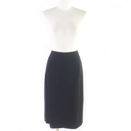 HERMES Tight Skirt Main: 96% virgin wool, Main: 4% elastane (polyurethane) black Women 42 Used Authentic