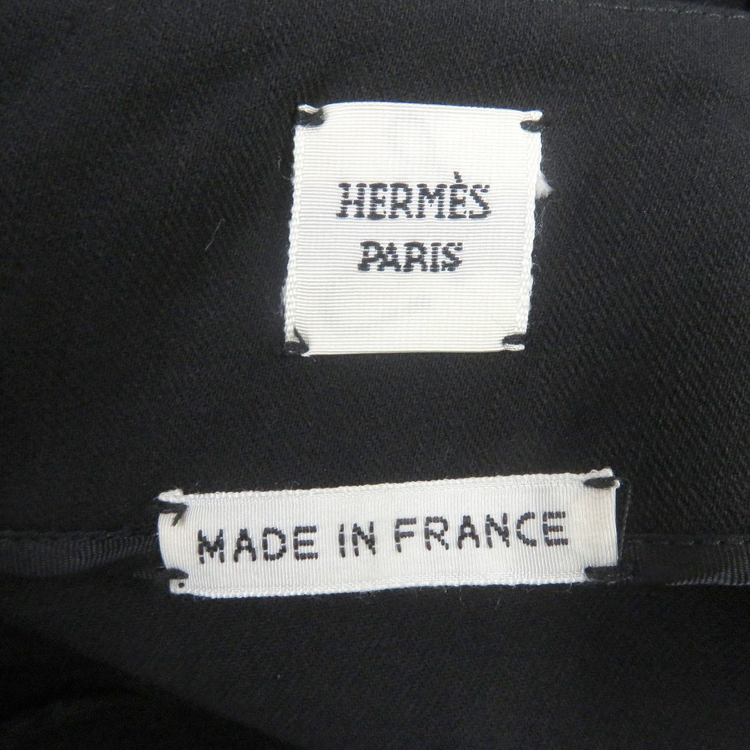 HERMES Tight Skirt Main: 96% virgin wool, Main: 4% elastane (polyurethane) black Women 42 Used Authentic
