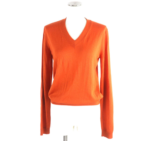 Maison Margiela knit S51HA0671 Main: 100% wool, Leather part: Sheepskin Orange Women M Used Authentic