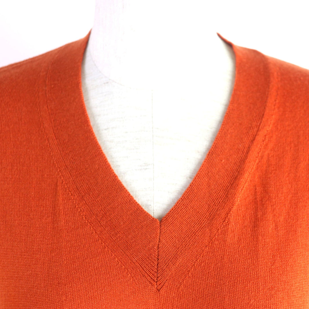 Maison Margiela knit S51HA0671 Main: 100% wool, Leather part: Sheepskin Orange Women M Used Authentic