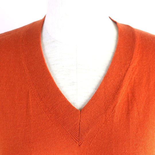 Maison Margiela knit S51HA0671 Main: 100% wool, Leather part: Sheepskin Orange Women M Used Authentic