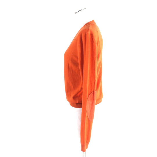 Maison Margiela knit S51HA0671 Main: 100% wool, Leather part: Sheepskin Orange Women M Used Authentic