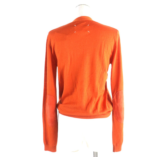Maison Margiela knit S51HA0671 Main: 100% wool, Leather part: Sheepskin Orange Women M Used Authentic