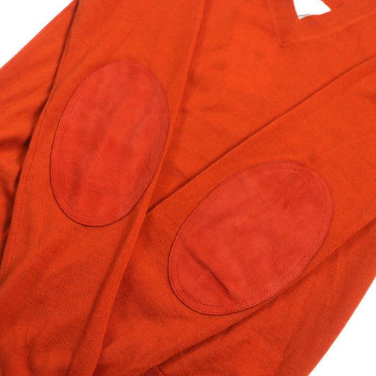 Maison Margiela knit S51HA0671 Main: 100% wool, Leather part: Sheepskin Orange Women M Used Authentic