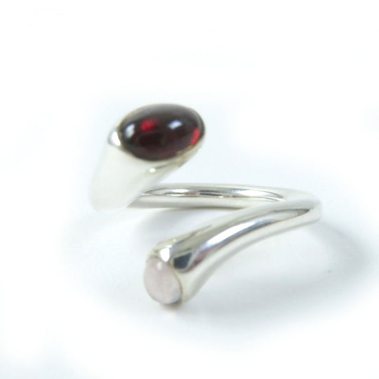 Georg Jensen Ring 263 Main: SV925, Part: Garnet, Part: Rose Quartz Silver Carnival Ring Women(Unisex) Used Authentic