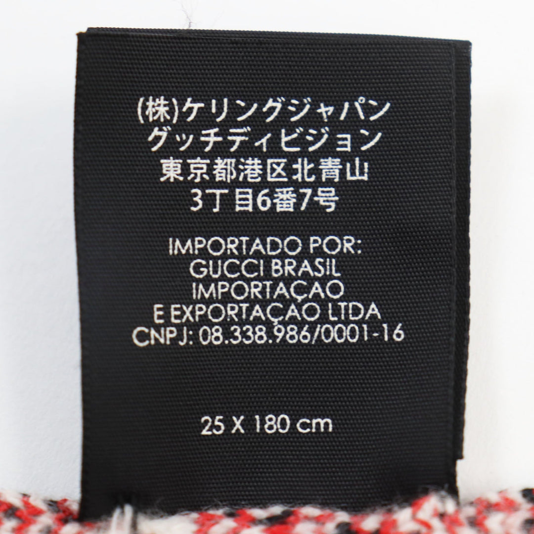 GUCCI Scarf Main: 64% cotton, Main: 36% wool Black type mens Used Authentic