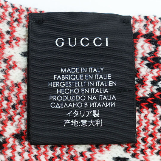 GUCCI Scarf Main: 64% cotton, Main: 36% wool Black type mens Used Authentic