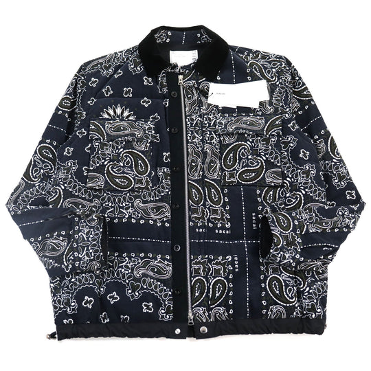 Sacai Jacket 23-03152 M Outer: 100% cotton, Filling: 100% polyester, Lining: 100% polyester Navy type Bandana Quilted Jacket mens 2 Used Authentic