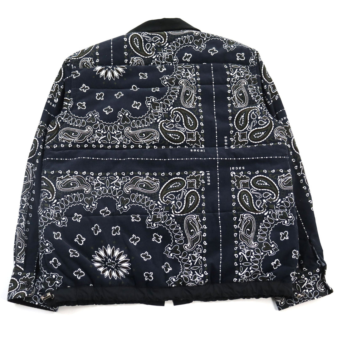 Sacai Jacket 23-03152 M Outer: 100% cotton, Filling: 100% polyester, Lining: 100% polyester Navy type Bandana Quilted Jacket mens 2 Used Authentic