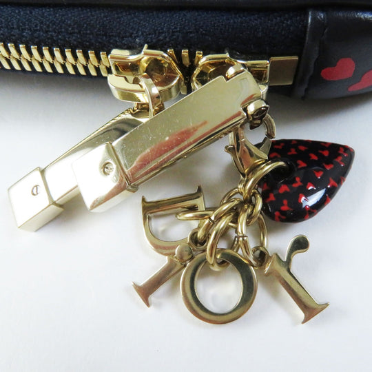 Christian Dior Shoulder Bag Main: Leather Navy red I Love Paris Women Used Authentic