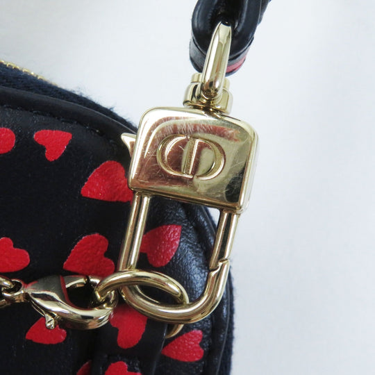 Christian Dior Shoulder Bag Main: Leather Navy red I Love Paris Women Used Authentic