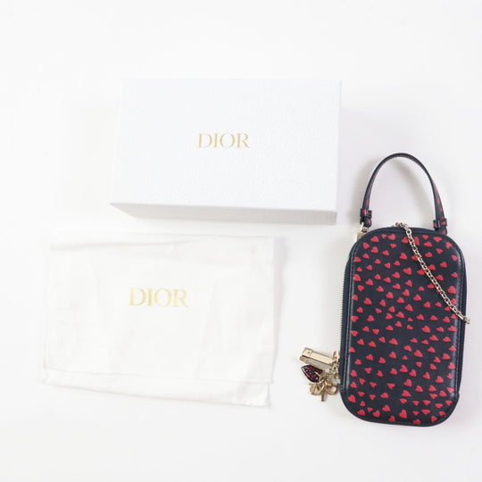 Christian Dior Shoulder Bag Main: Leather Navy red I Love Paris Women Used Authentic