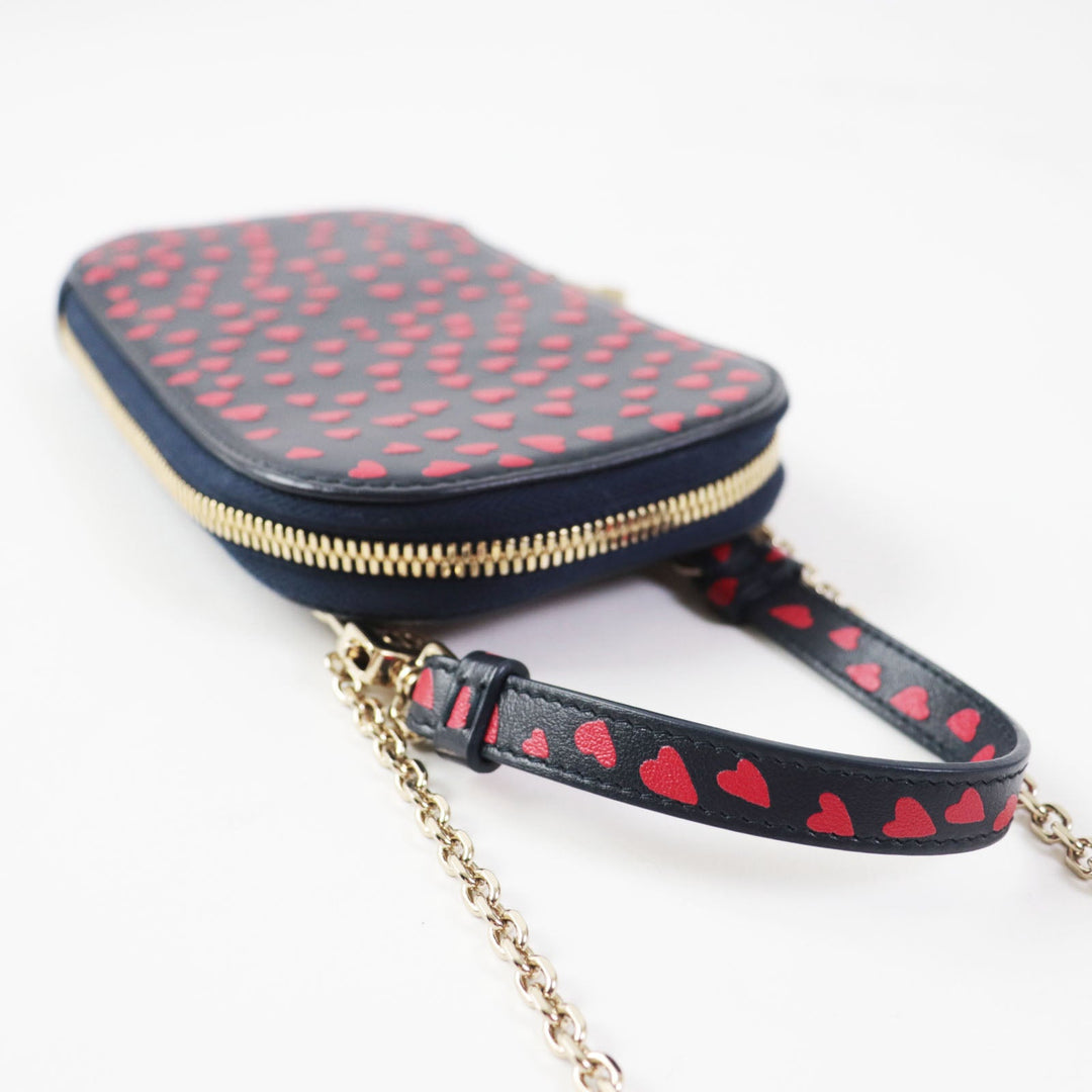 Christian Dior Shoulder Bag Main: Leather Navy red I Love Paris Women Used Authentic