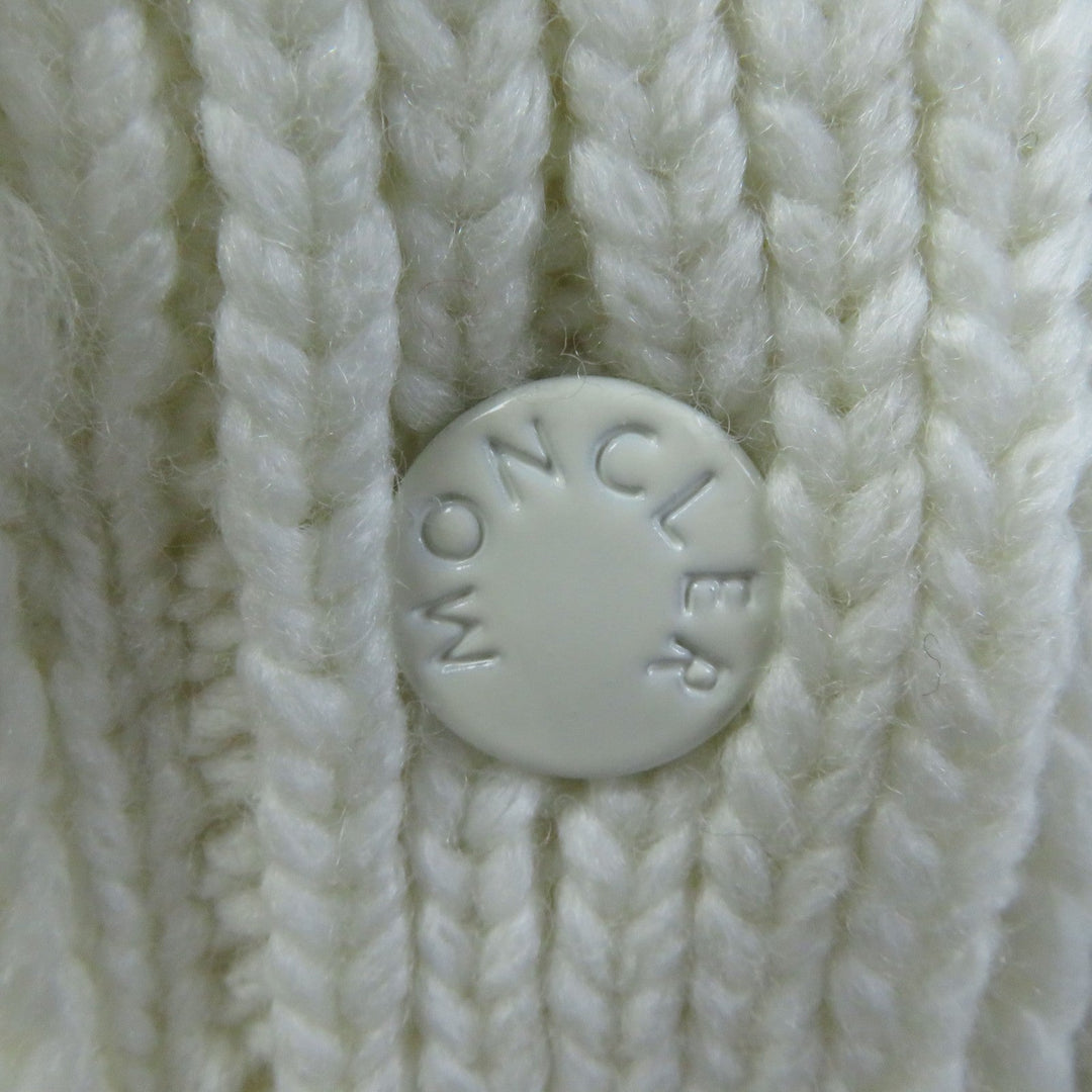MONCLER Down vest Filling: 90% down, Filling: 10% feather, Main: 90% wool, Main: 10% nylon, Front body front side: 100% nylon, Front body back side: 100% nylon White black GILET TRICOT Women S Used Authentic