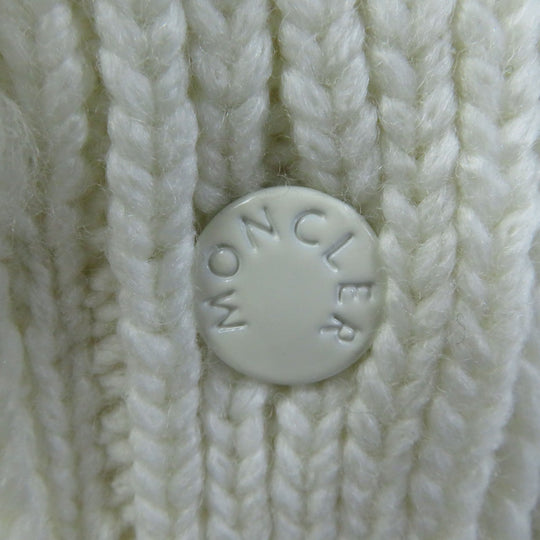 MONCLER Down vest Filling: 90% down, Filling: 10% feather, Main: 90% wool, Main: 10% nylon, Front body front side: 100% nylon, Front body back side: 100% nylon White black GILET TRICOT Women S Used Authentic