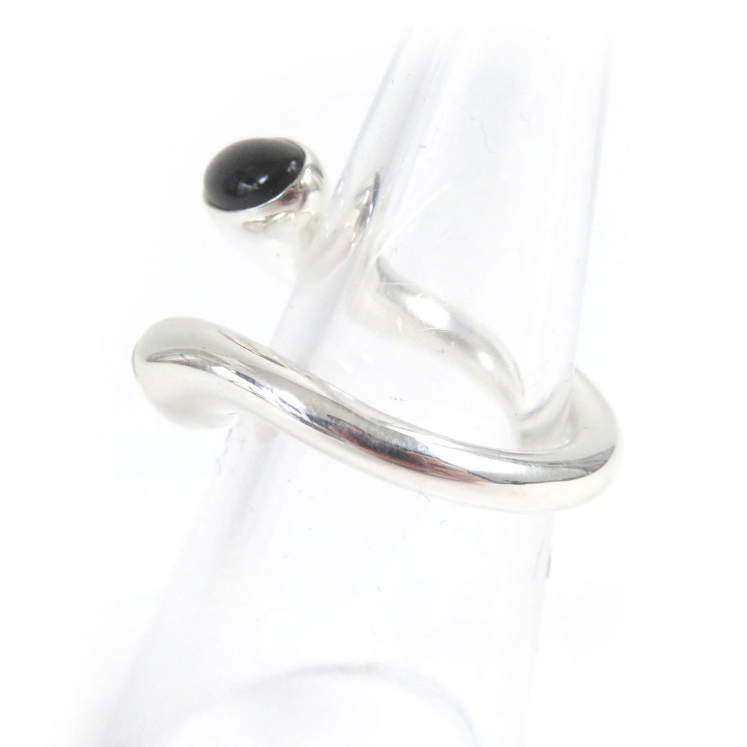 Georg Jensen Ring 263 Main: SV925, Part: Moonstone, Part: Onyx Silver mens(Unisex) Used Authentic