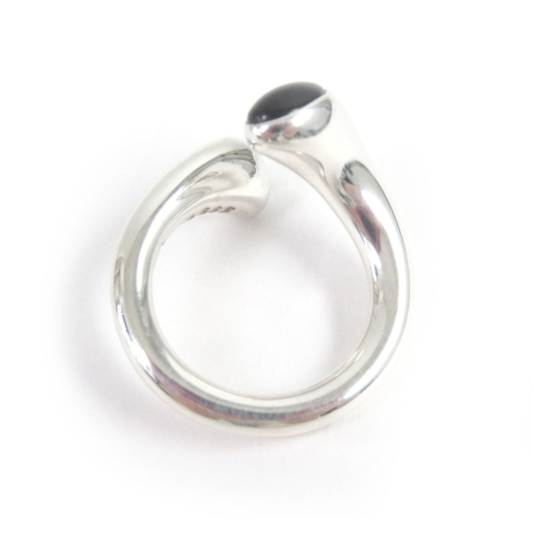 Georg Jensen Ring 263 Main: SV925, Part: Moonstone, Part: Onyx Silver mens(Unisex) Used Authentic