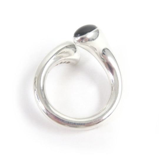 Georg Jensen Ring 263 Main: SV925, Part: Moonstone, Part: Onyx Silver mens(Unisex) Used Authentic