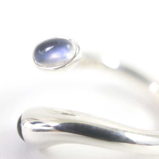 Georg Jensen Ring 263 Main: SV925, Part: Moonstone, Part: Onyx Silver mens(Unisex) Used Authentic