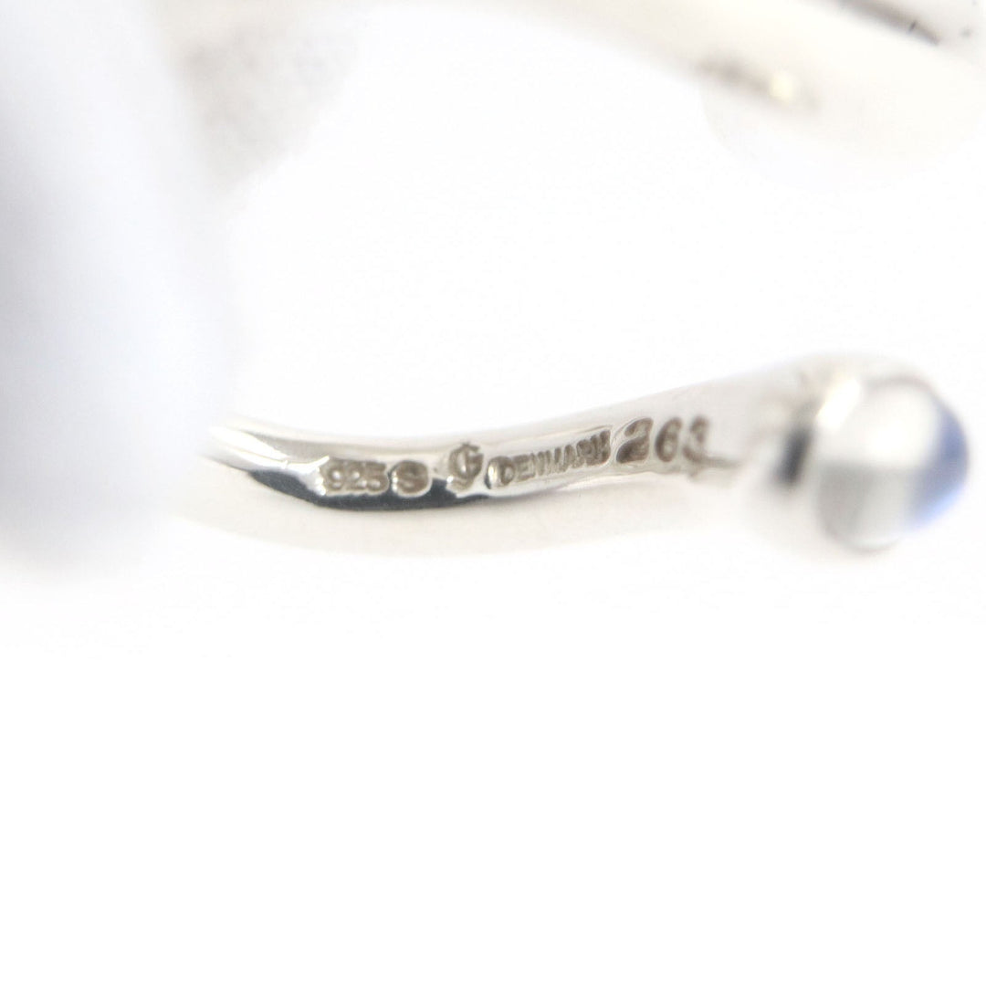 Georg Jensen Ring 263 Main: SV925, Part: Moonstone, Part: Onyx Silver mens(Unisex) Used Authentic