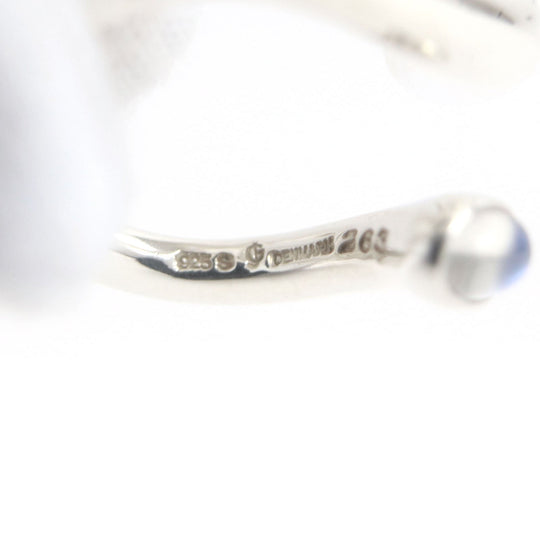 Georg Jensen Ring 263 Main: SV925, Part: Moonstone, Part: Onyx Silver mens(Unisex) Used Authentic