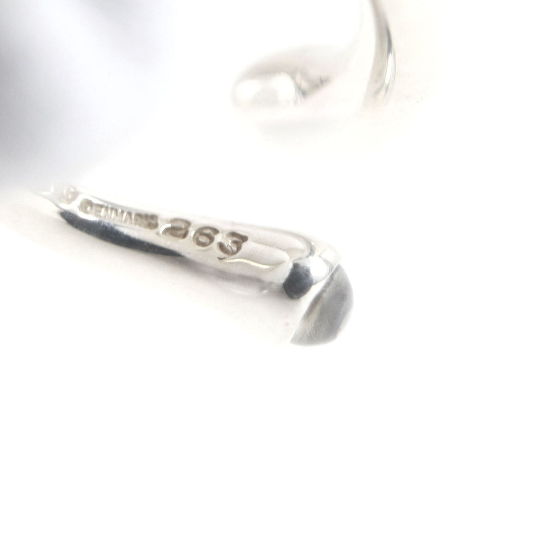 Georg Jensen Ring 263 Main: SV925, Part: Moonstone, Part: Onyx Silver mens(Unisex) Used Authentic