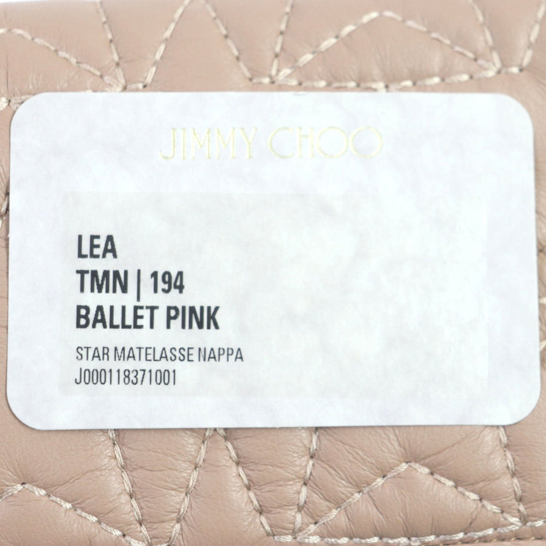 JIMMY CHOO Long Wallet Purse Main: Leather pink LEA Star Quilted Zip Around Women Used Authentic