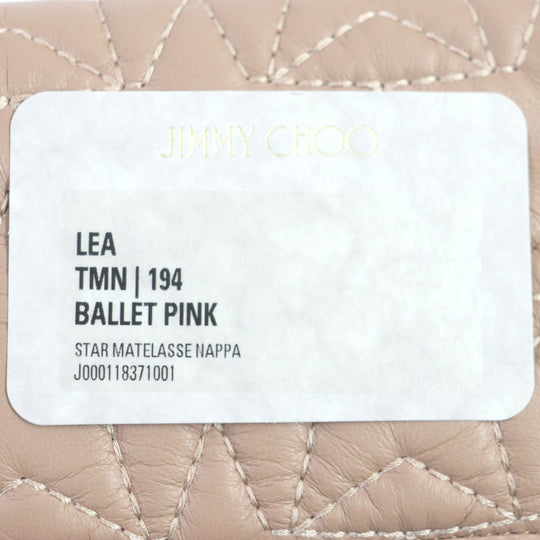 JIMMY CHOO Long Wallet Purse Main: Leather pink LEA Star Quilted Zip Around Women Used Authentic