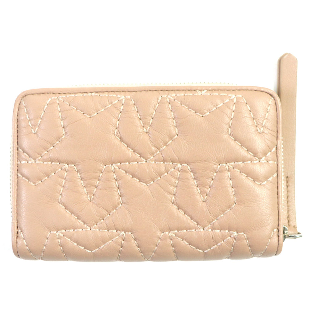 JIMMY CHOO Long Wallet Purse Main: Leather pink LEA Star Quilted Zip Around Women Used Authentic