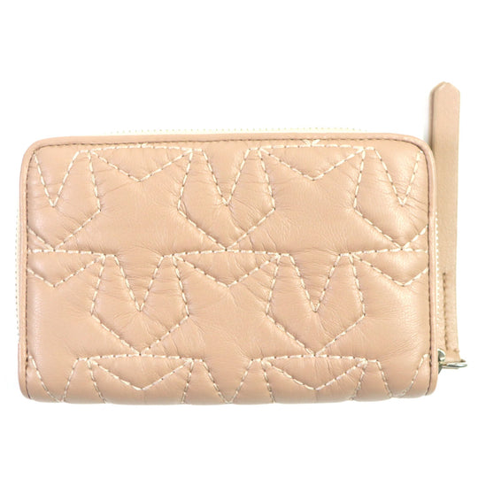 JIMMY CHOO Long Wallet Purse Main: Leather pink LEA Star Quilted Zip Around Women Used Authentic