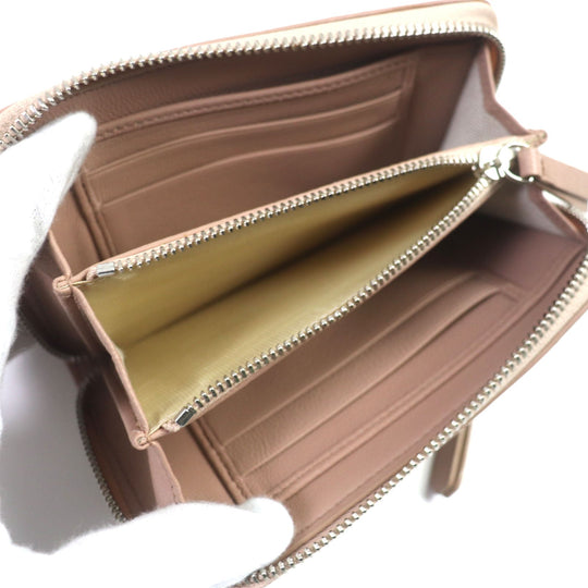 JIMMY CHOO Long Wallet Purse Main: Leather pink LEA Star Quilted Zip Around Women Used Authentic